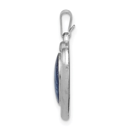 Sterling Silver Rhodium-plated Miraculous Heart Medal QC3504