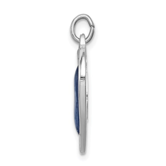 Sterling Silver Rhodium-plated Miraculous Heart Medal QC3508