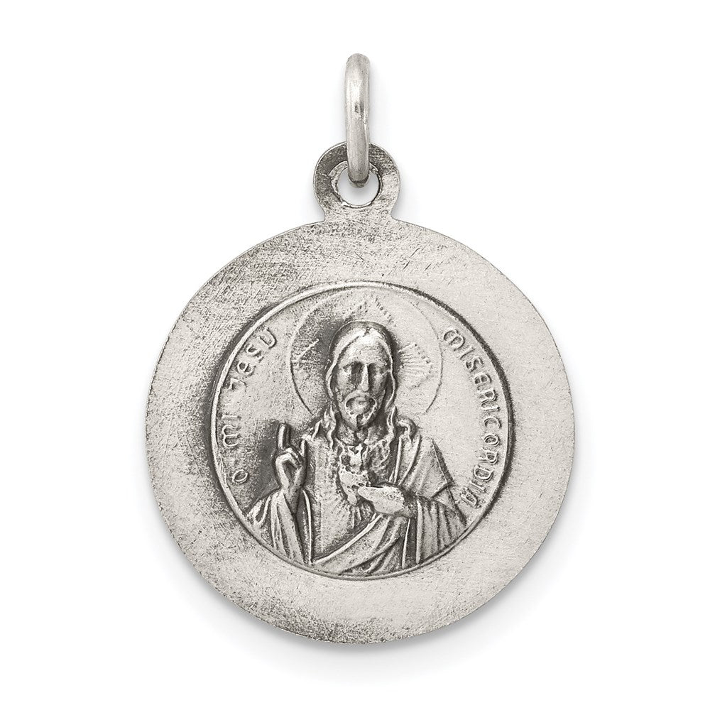 Sterling Silver Antiqued Queen of the Holy Scapular Medal QC3510