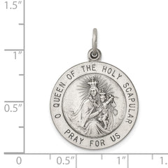 Sterling Silver Antiqued Queen of the Holy Scapular Medal QC3511
