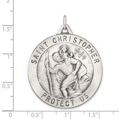 Sterling Silver Antiqued St. Christopher Medal QC3524