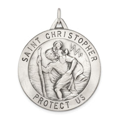 Sterling Silver Antiqued St. Christopher Medal QC3524