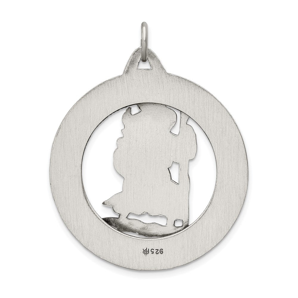 Sterling Silver Antiqued St. Christopher Medal QC3529