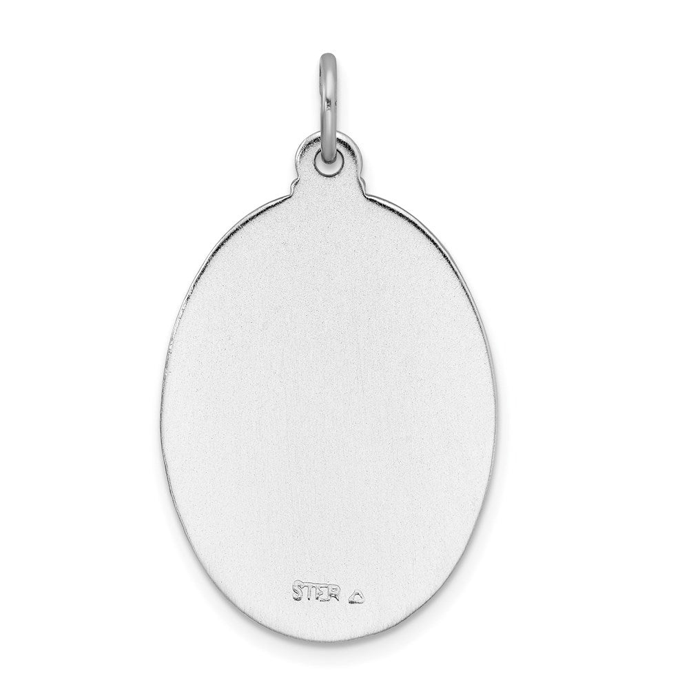 Sterling Silver Rhodium-plated Enameled St. Christopher Medal QC3565