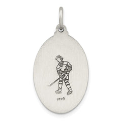 Sterling Silver Antiqued St. Christopher Hockey Medal QC3566
