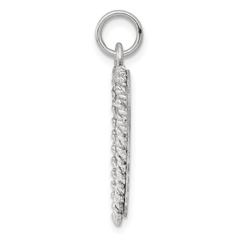 Sterling Silver Rhodium-plated Sweet Sixteen Disc Charm QC357