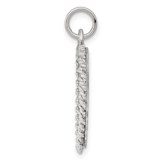 Sterling Silver Rhodium-plated Sweet Sixteen Disc Charm QC357