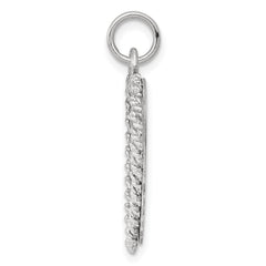 Sterling Silver Rhodium-plated Sweet Sixteen Disc Charm QC357
