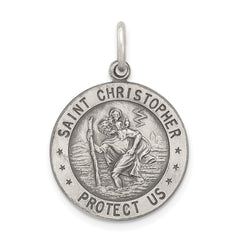 Sterling Silver Antiqued St. Christopher Football Medal QC3573