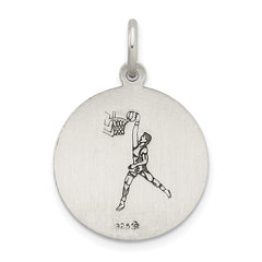 Sterling Silver Antiqued St. Christopher Basketball Medal QC3574