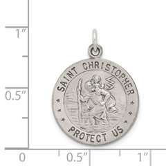 Sterling Silver Antiqued St. Christopher Basketball Medal QC3574