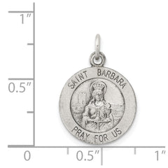 Sterling Silver Antiqued Saint Barbara Medal QC3583