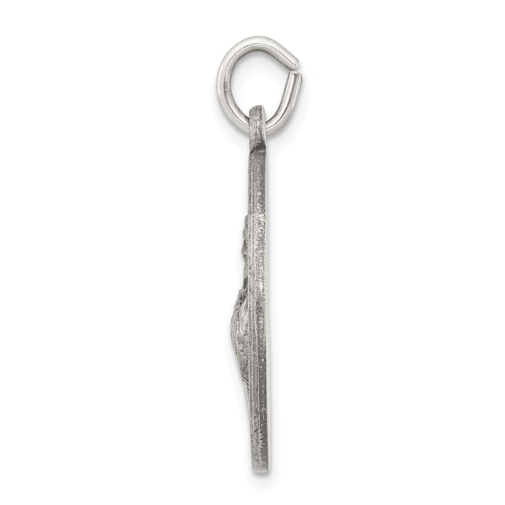 Sterling Silver Antiqued Saint Francis of Assisi Medal QC3586