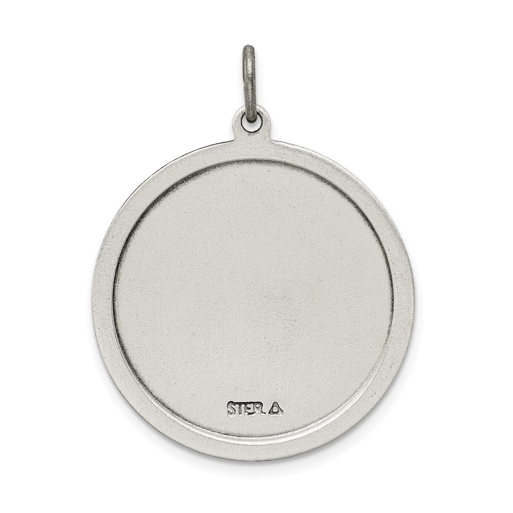 Sterling Silver Antiqued Saint Jude Thaddeus Medal QC3604