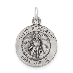 Sterling Silver Antiqued St. Peregrine Medal QC3617
