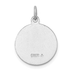 Sterling Silver Rhodium-plated & Vermeil Guardian Angel Medal QC3624