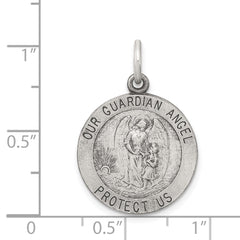 Sterling Silver Antiqued Guardian Angel Medal QC3626