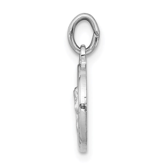 Sterling Silver Rhodium-plated Angel Medal Charm QC3632
