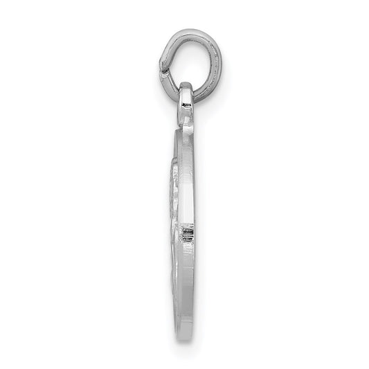 Sterling Silver Rhodium-plated/Plain Back Angel Medal QC3633