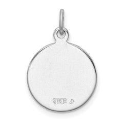 Sterling Silver Rhodium-plated/Plain Back Angel Medal QC3633