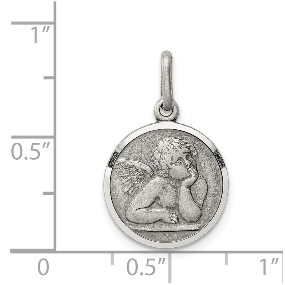 Sterling Silver Antiqued Raphael Angel Charm QC3634