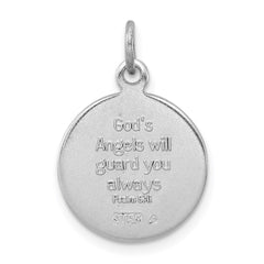 Sterling Silver Rhodium-plated Blue Epoxy Angel Charm QC3640