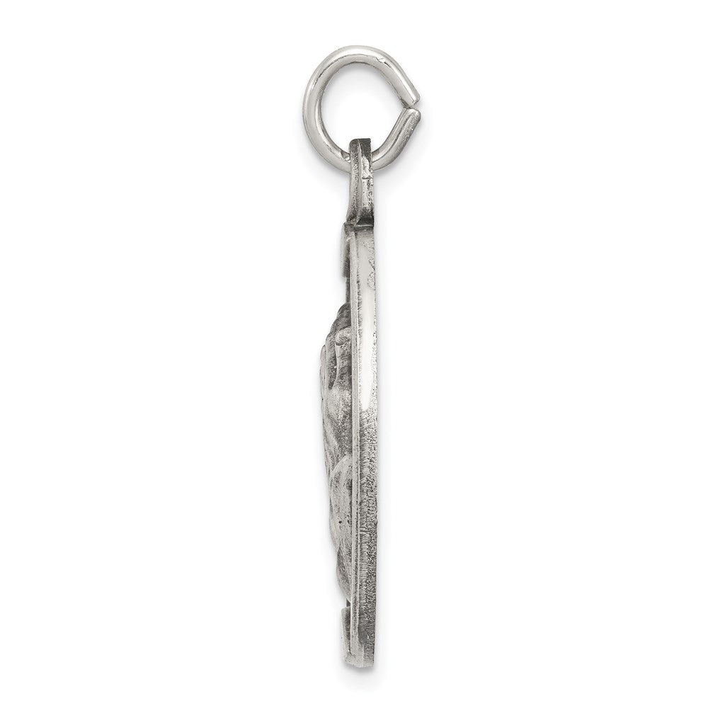 Sterling Silver Antiqued Praying Hands Medal QC3641