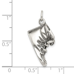Sterling Silver Antiqued Baby Shoe Pendant QC3695