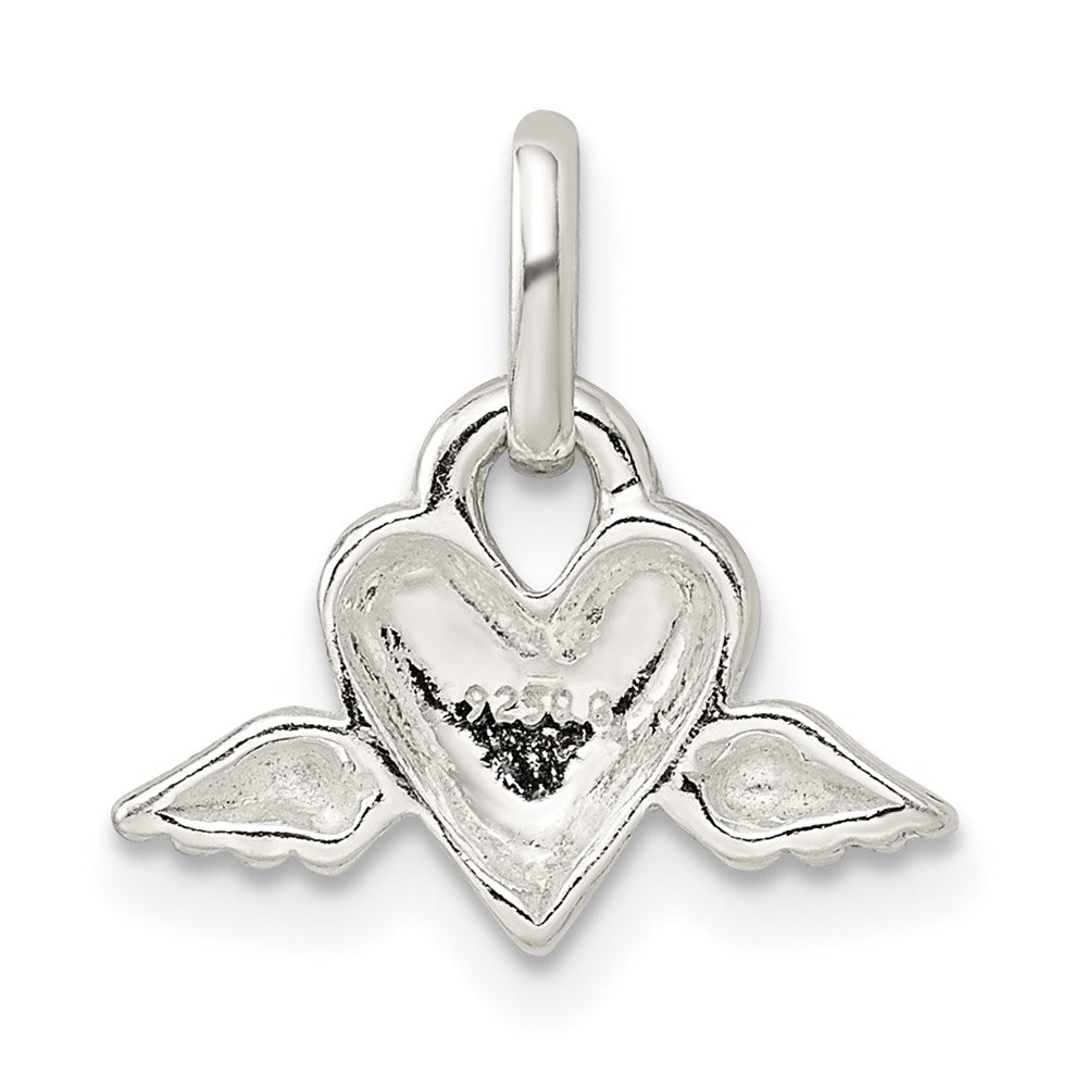 Sterling Silver Heart w/Wings Charm QC3719