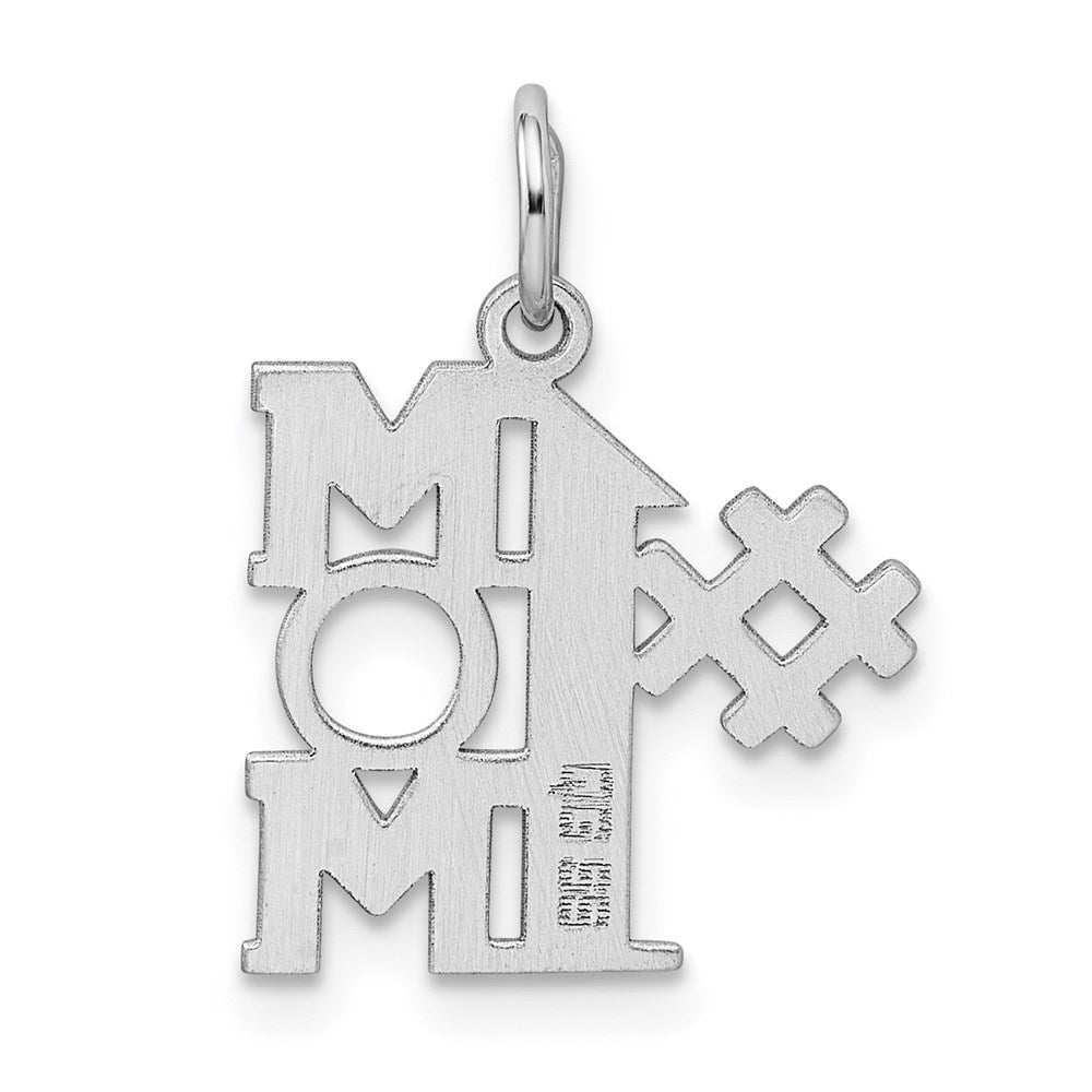 Sterling Silver Rhodium-plated # 1 Mom Polished Charm QC3740