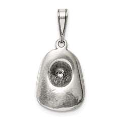 Sterling Silver Antiqued Fireman's Helmet Charm QC3756