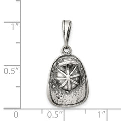 Sterling Silver Antiqued Fireman's Helmet Charm QC3756