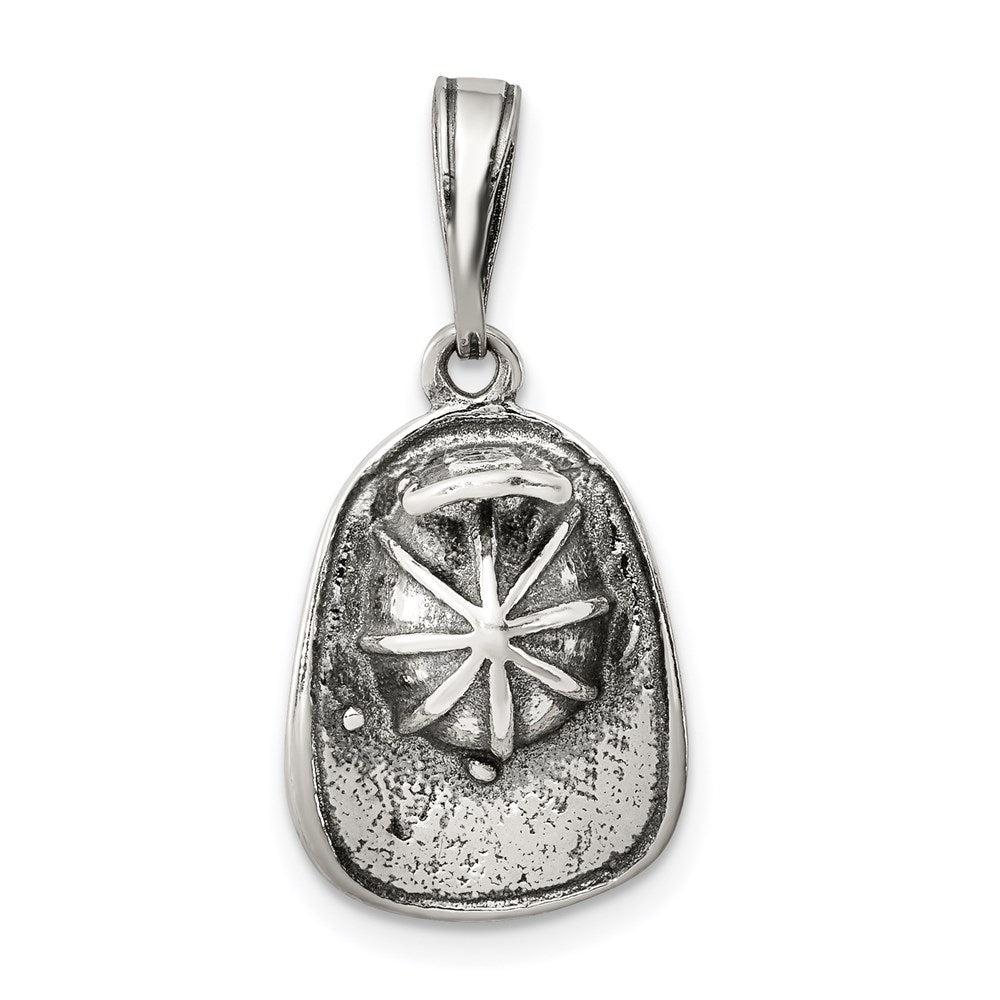 Sterling Silver Antiqued Fireman's Helmet Charm QC3756
