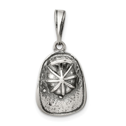 Sterling Silver Antiqued Fireman's Helmet Charm QC3756