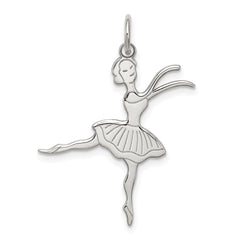 Sterling Silver Rhodium-plated Ballerina Polished Charm QC3768