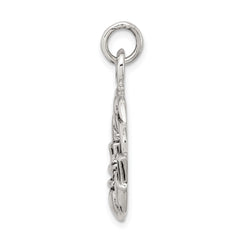 Sterling Silver Antiqued Claddagh Pendant QC3874
