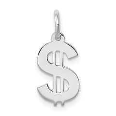 Sterling Silver Rhodium-plated Dollar Sign Polished QC3886