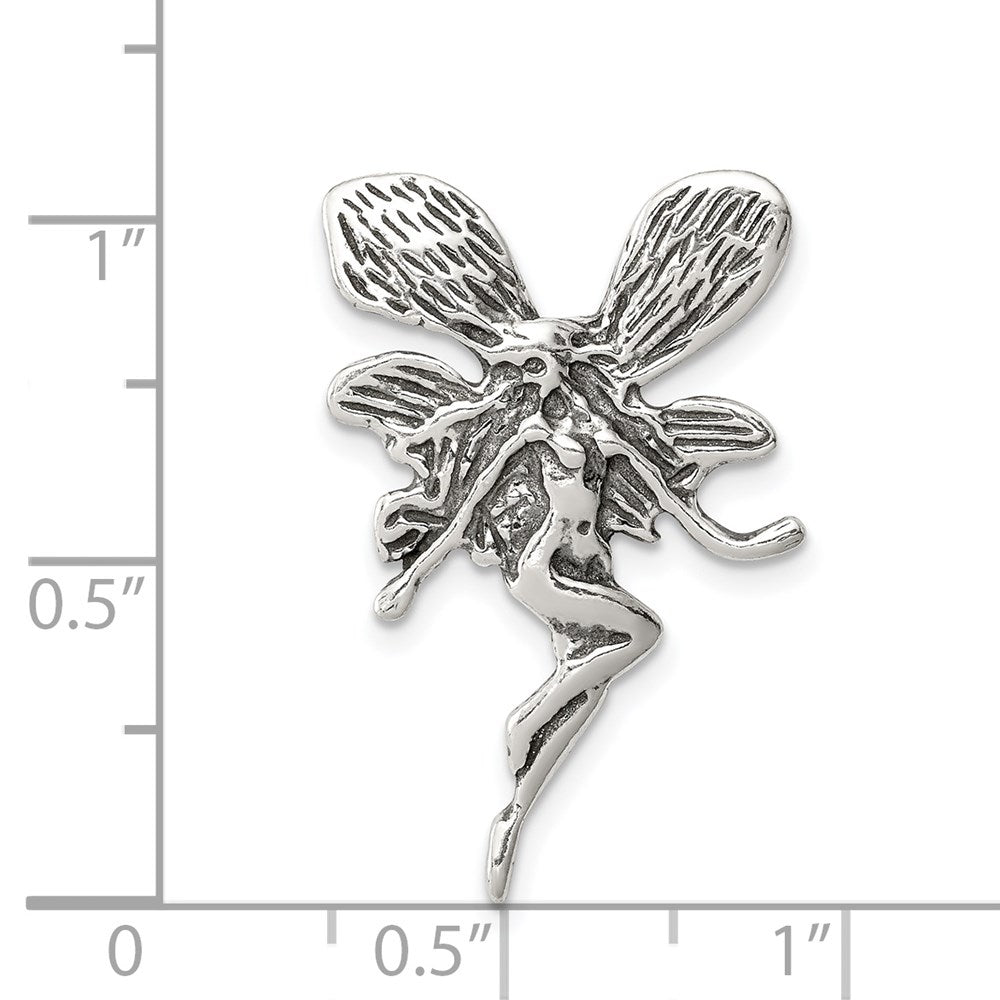 Sterling Silver Antiqued Fairy Chain Slide QC3906