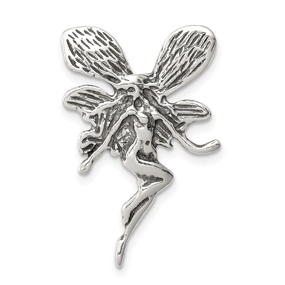 Sterling Silver Antiqued Fairy Chain Slide QC3906