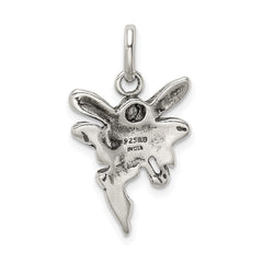 Sterling Silver Antiqued Fairy Pendant QC3907