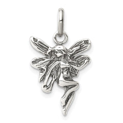 Sterling Silver Antiqued Fairy Pendant QC3907
