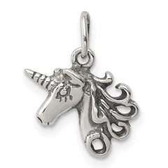 Sterling Silver Antiqued Unicorn Head Charm QC3926