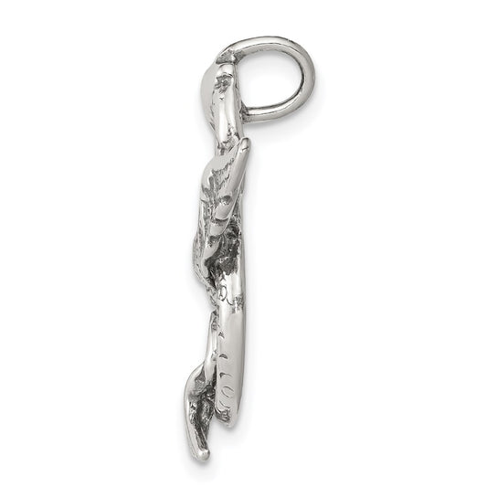 Sterling Silver Antiqued Dragon Charm QC3934