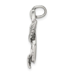 Sterling Silver Antiqued Dragon Charm QC3934