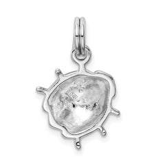 Sterling Silver Rhodium-platedEnamel Ladybug Charm QC4057