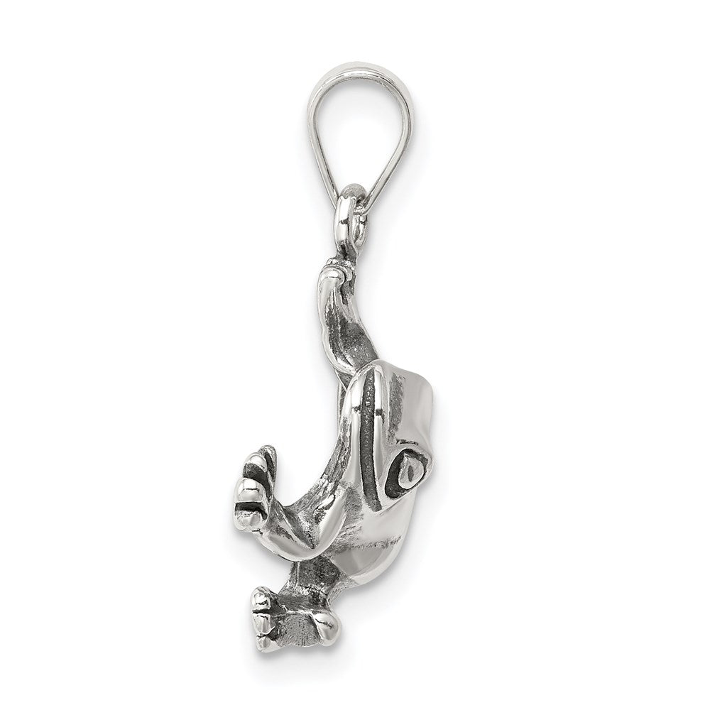 Sterling Silver Antiqued Frog Charm QC4078