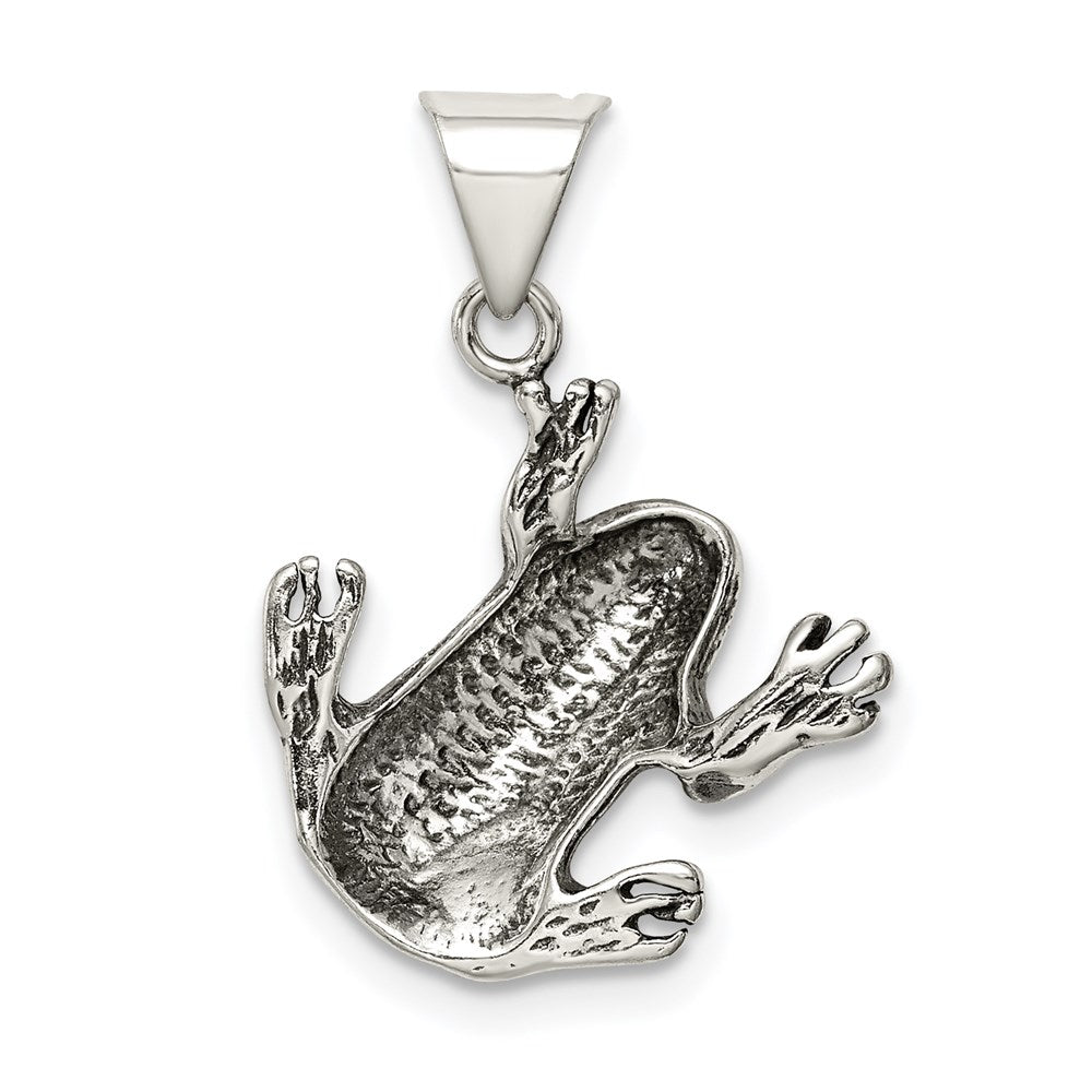 Sterling Silver Antiqued Frog Charm QC4078