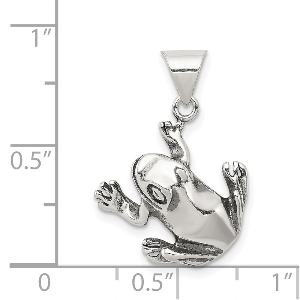 Sterling Silver Antiqued Frog Charm QC4078
