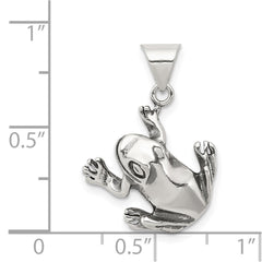 Sterling Silver Antiqued Frog Charm QC4078