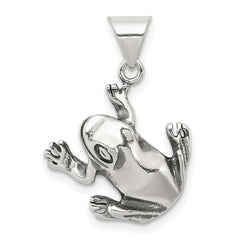 Sterling Silver Antiqued Frog Charm QC4078
